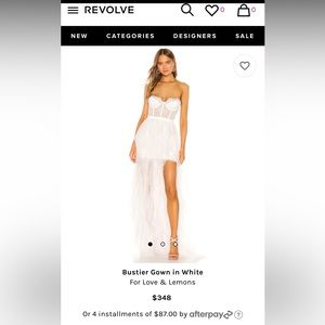 For Love & Lemons - Bustier Gown in White only worn once